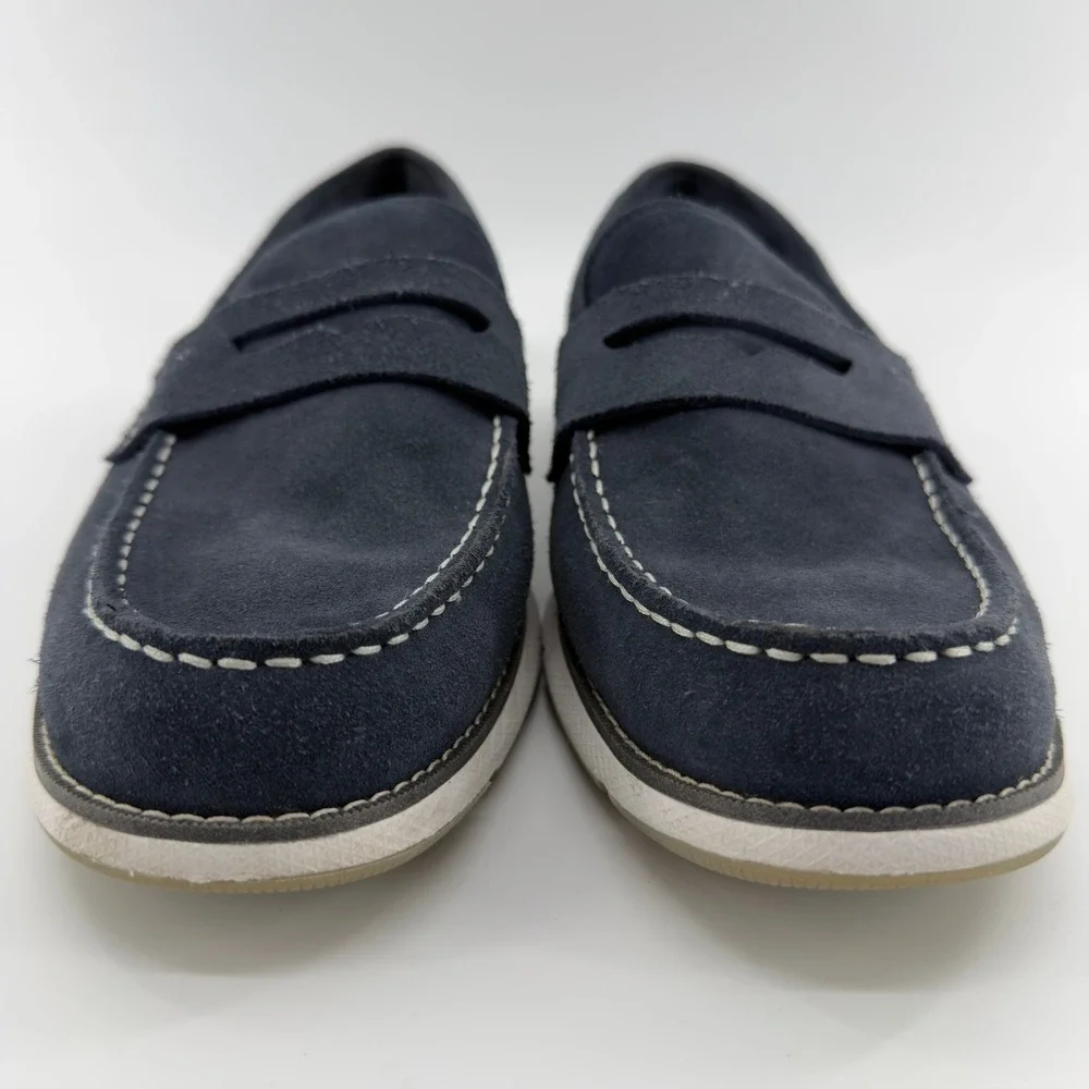 Cole Haan ZeroGrand Penny Loafer Navy Blue Suede Mens 10M Slip On Shoes‎